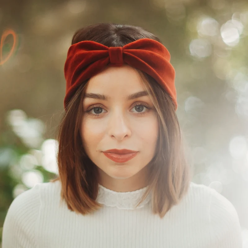 Bandeau Iska - Velours bio henné