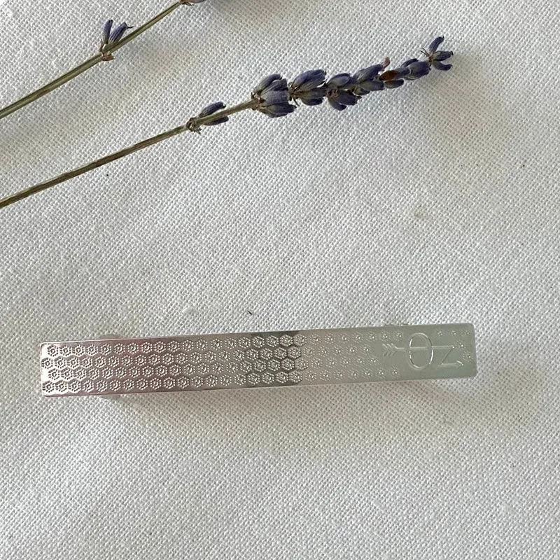 Barrette Esther - argentée avec décor