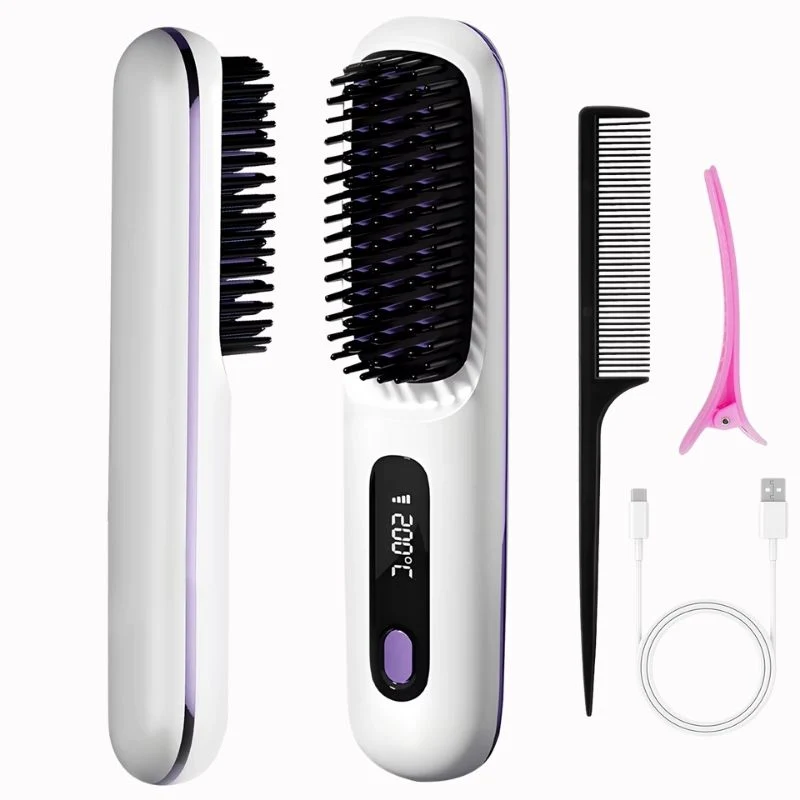 Brosse Chauffante Blanche Coiffage Précis