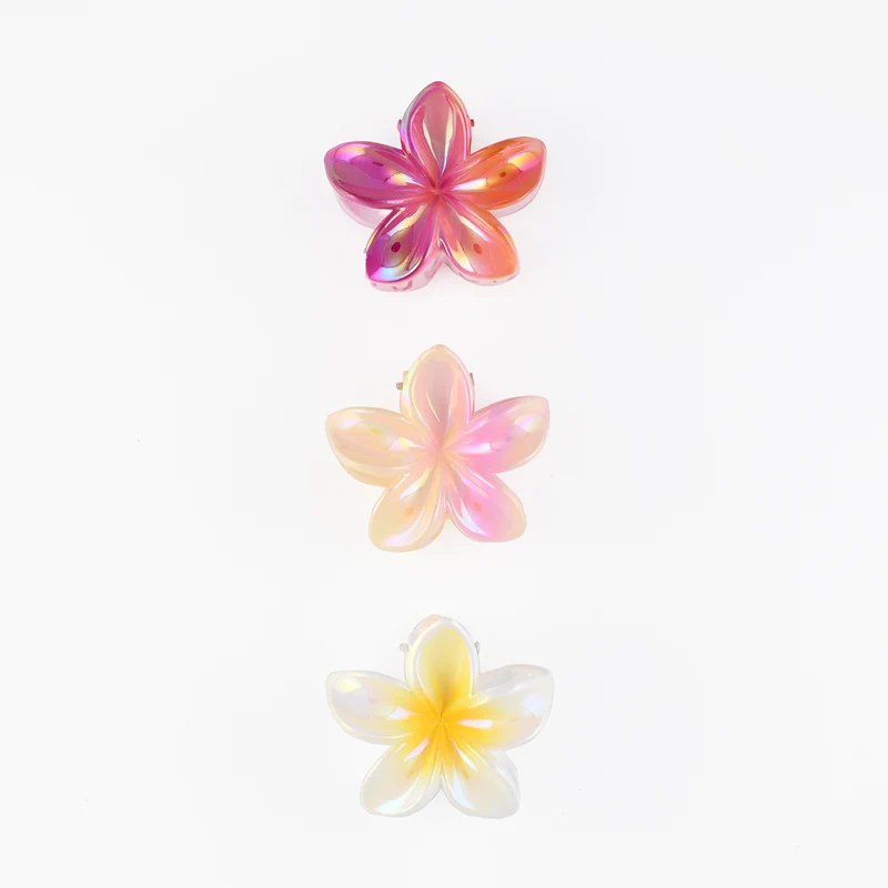 Set de 3 mini pinces cheveux fleurs de tiaré