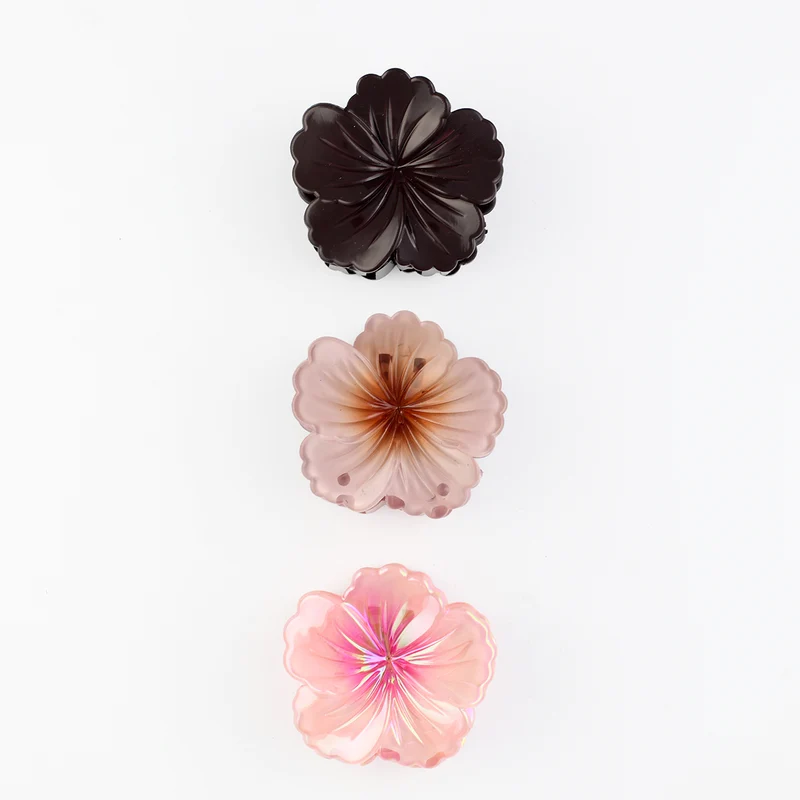 Set de 3 pinces à cheveux fleurs d'hibiscus