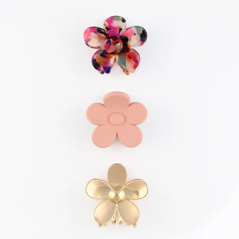 Set de 3 mini pinces à cheveux fleurs