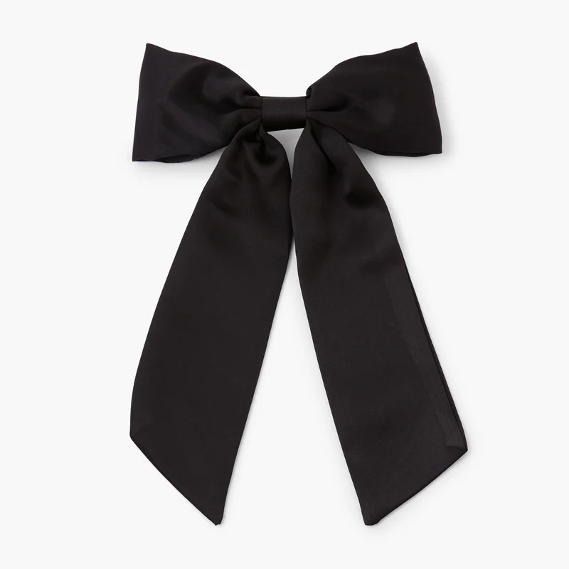 Barrette nœud ruban noir