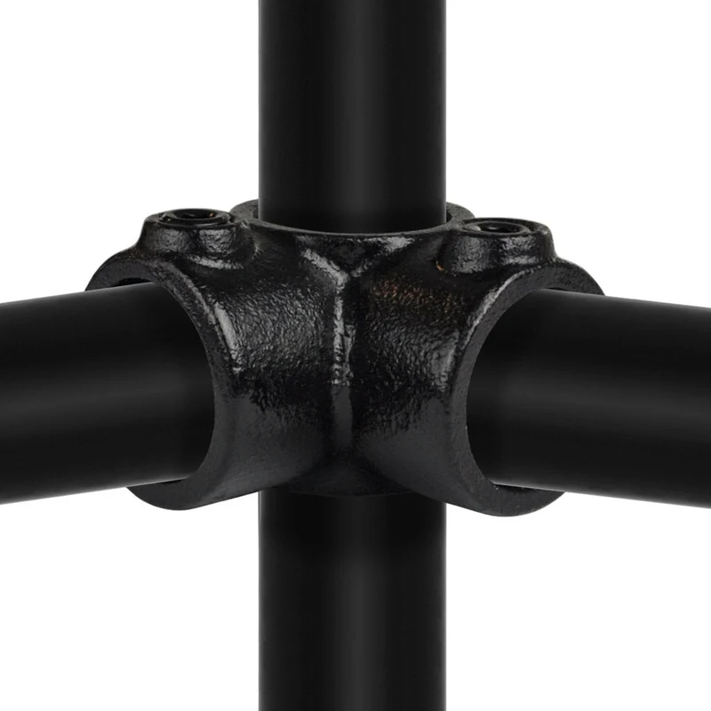 Eckverbinder 90° - 1 Durch, 2 Ab - schwarz