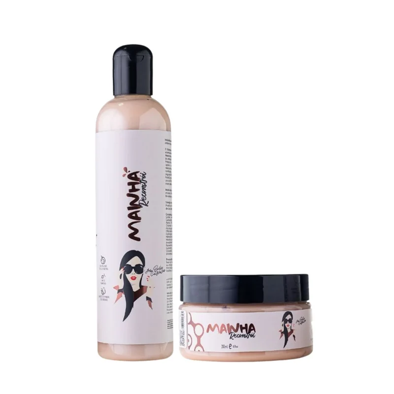 Kit Mainha Reconstroi Shampooing + Masque, Masque Capillaire Pour Cheveux, 700g