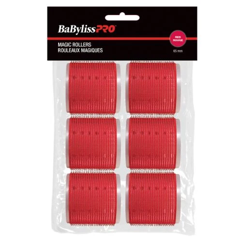 BABYLISS PRO rouleaux velcros rouge 65 mm