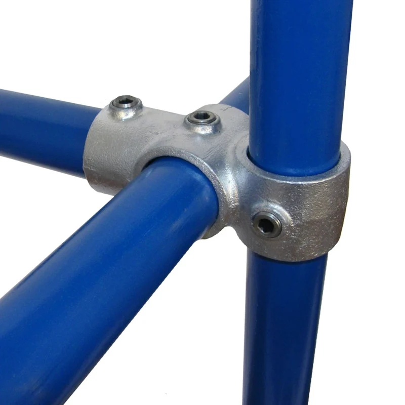 Art.165 Kreuzverbinder 90° - 2 Durch, 1 Ab - Rohrverbinder