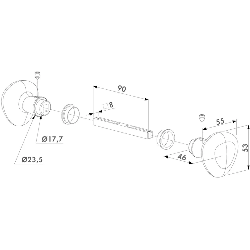 Art.520131 - Dreieckknauf gerundet Alu Locinox