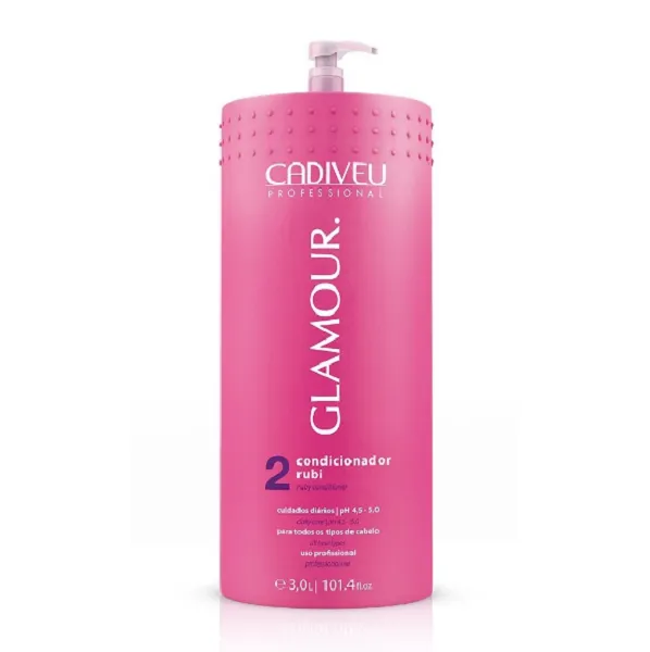 Cadiveu, Glamour Ruby, Après-shampoing réparateur pour cheveux, 3 L