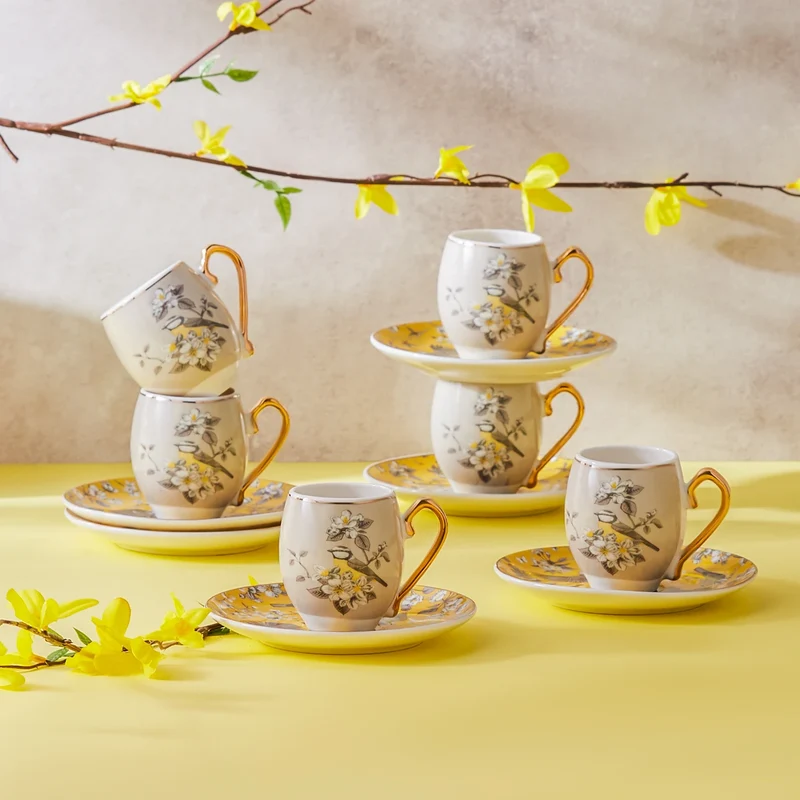 KARACA EFTENİ Set de tasses à café 12 pièces 6 personnes