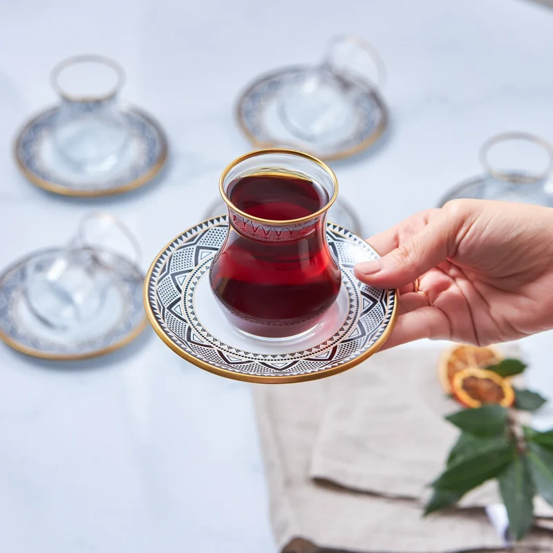 KARACA GLOBE Set de verres à thé 12 pièces 6 personnes