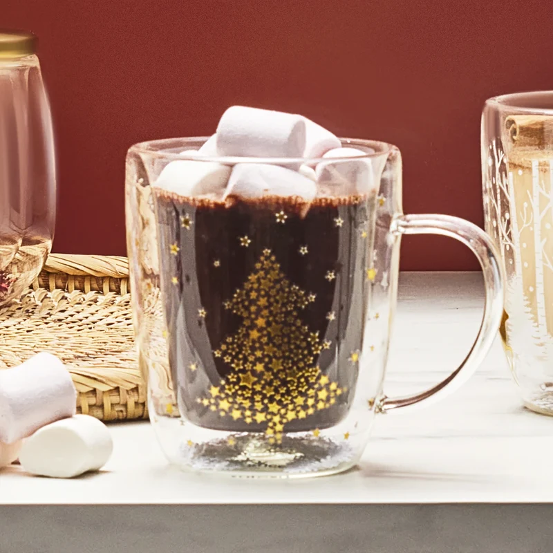 KARACA NEW YEAR 23 PIA Mug en verre 350 ML double paroi