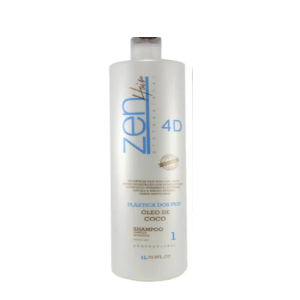 Zen Hair, Liss Treatment Oleo de Coco, Shampoing nettoyant en profondeur pour cheveux, 1 L