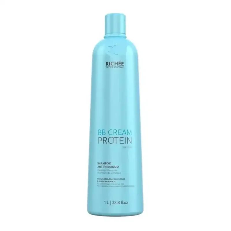 Richee, Shampooing BB Crème Protéine, Shampooing Nettoyant en Profondeur pour Cheveux, 1 L