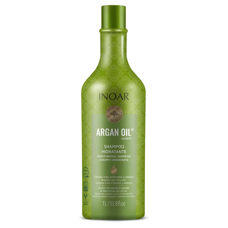 Inoar, Huile d'Argan, Shampoing Nettoyant en Profondeur pour Cheveux, 1 L