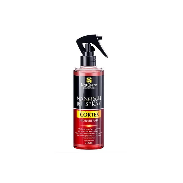 Natureza Cosmeticos, Nano Gold Jet Spray Cortex, Huile de finition pour cheveux, 200 ml
