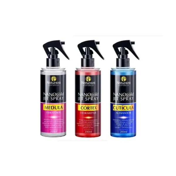 Kit de pulvérisation Nano Gold Jet Natureza Cosmetics 3x200 ml