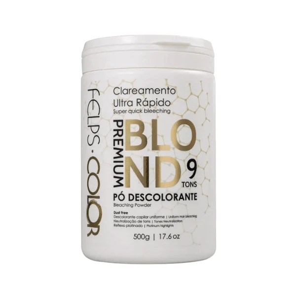 Felps, Premium Blond 9 Tons Po Descolorante, Teinture pour cheveux, 500 g