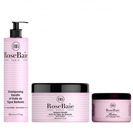 Kit blowt'x à la kératine et huile de figue de Barbarie RoseBaie 3 produits