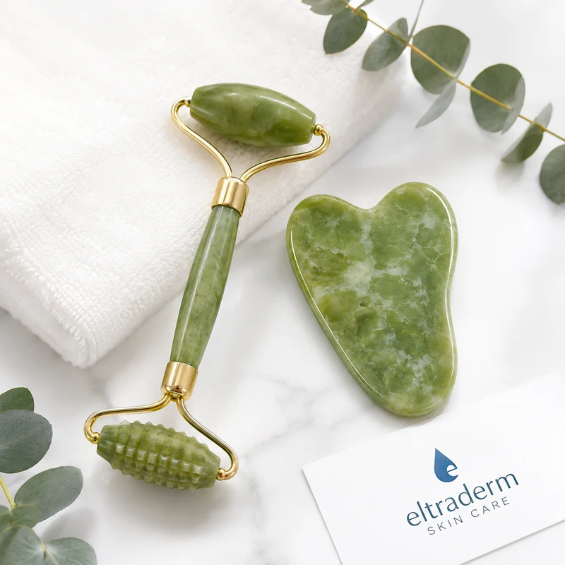 ELTRADERM duo rouleau de Jade + pierre Gua Sha
