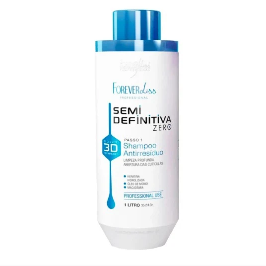 Forever Liss, Semi Definitiva Zero 3D, Shampoing nettoyant en profondeur pour cheveux, 1 L