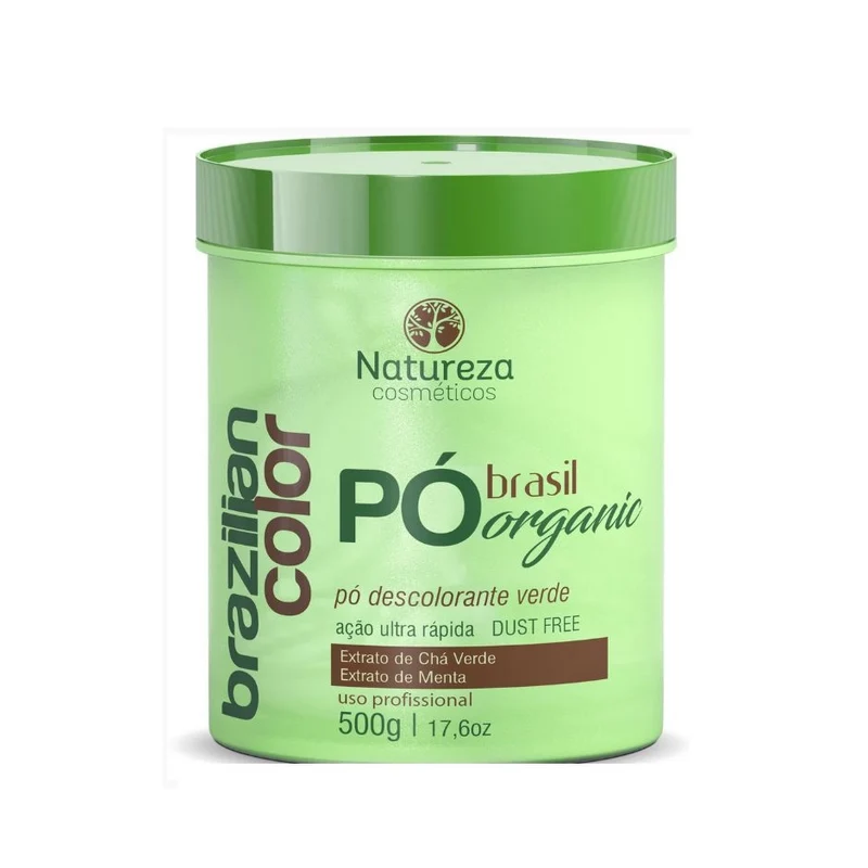 Natureza Cosmeticos, Po Brasil Organico Po Descolorante Verde, Teinture capillaire pour cheveux, 500 g