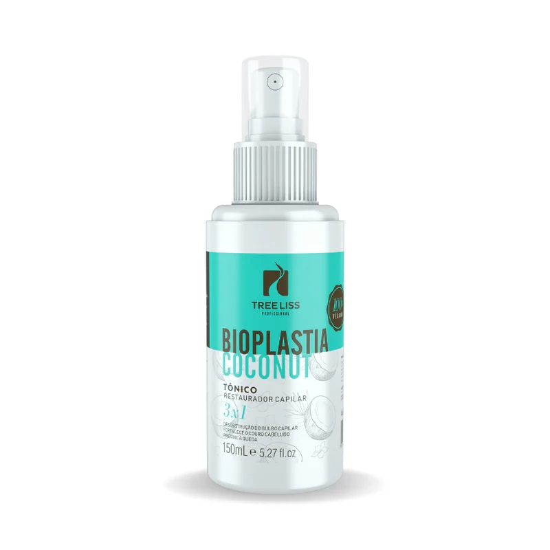 Tree Liss, Bioplastia Coconut Tonico Restaurador Capilar 3x 1, Huile de Finition Pour Cheveux, 150ml