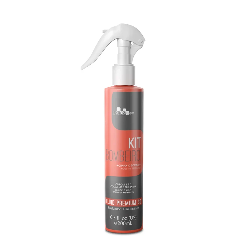 Hanna Lee, Fluid Premium 3D Bombeiro, Huile de finition pour cheveux, 200 ml