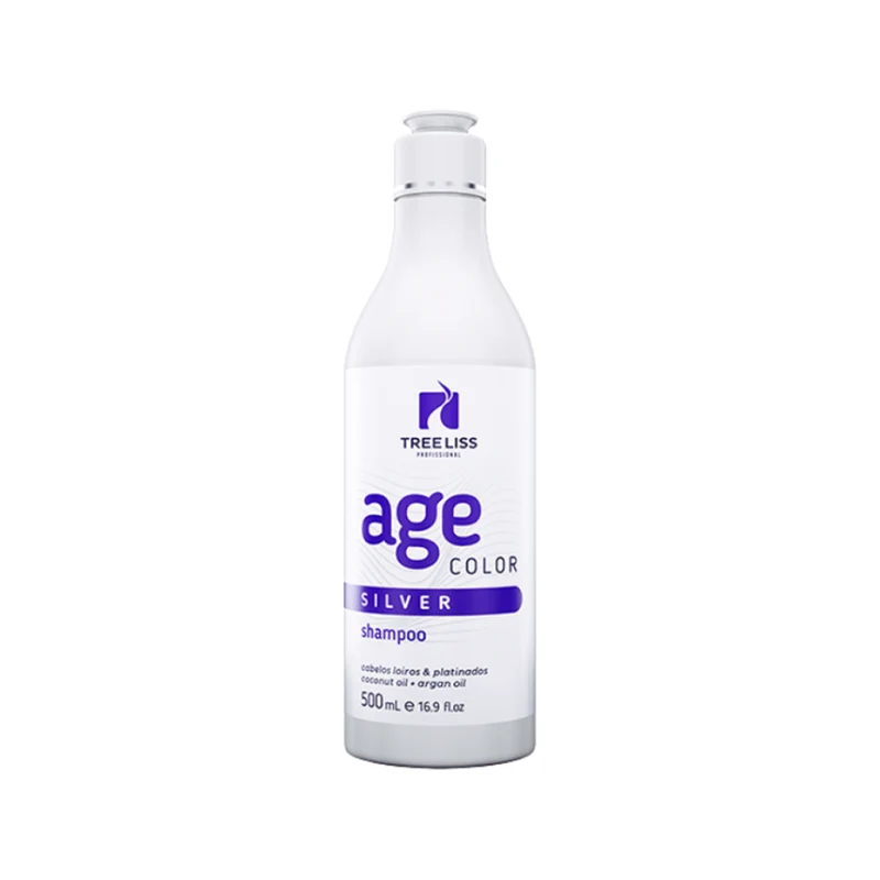 Tree Liss, Age Color Silver, Shampoing nettoyant en profondeur pour cheveux, 500 ml