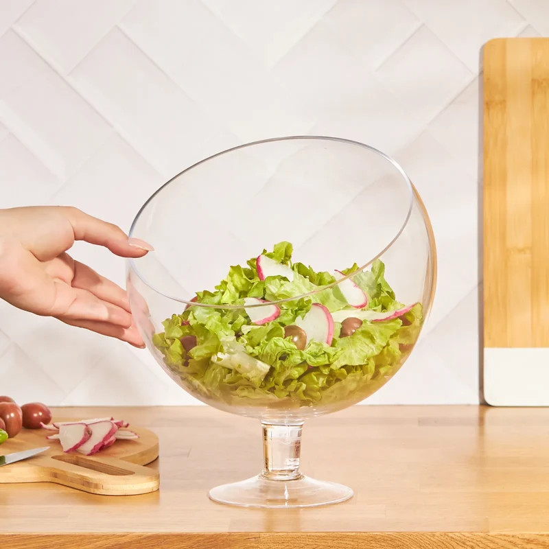KARACA Coupe saladier sur pied en verre 24 cm