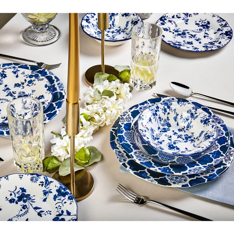 KARACA DEEP BLUE Service de table 24 pièces 6 personnes