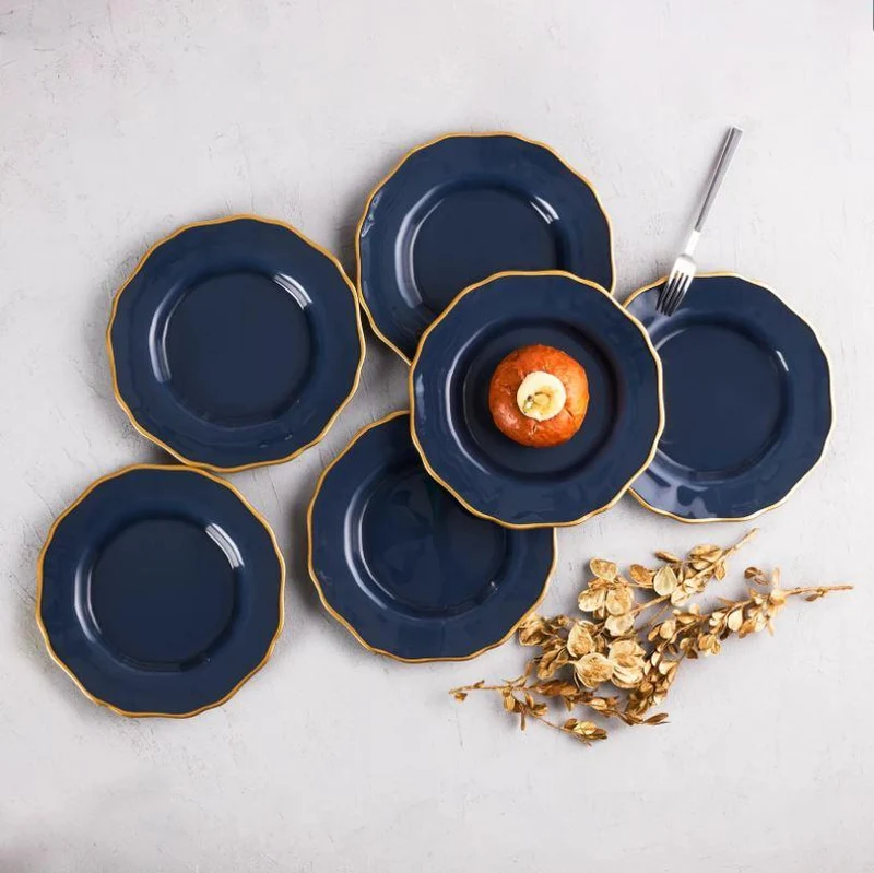KARACA EMPİRE Anthracite Set d'assiettes à dessert 6 personnes