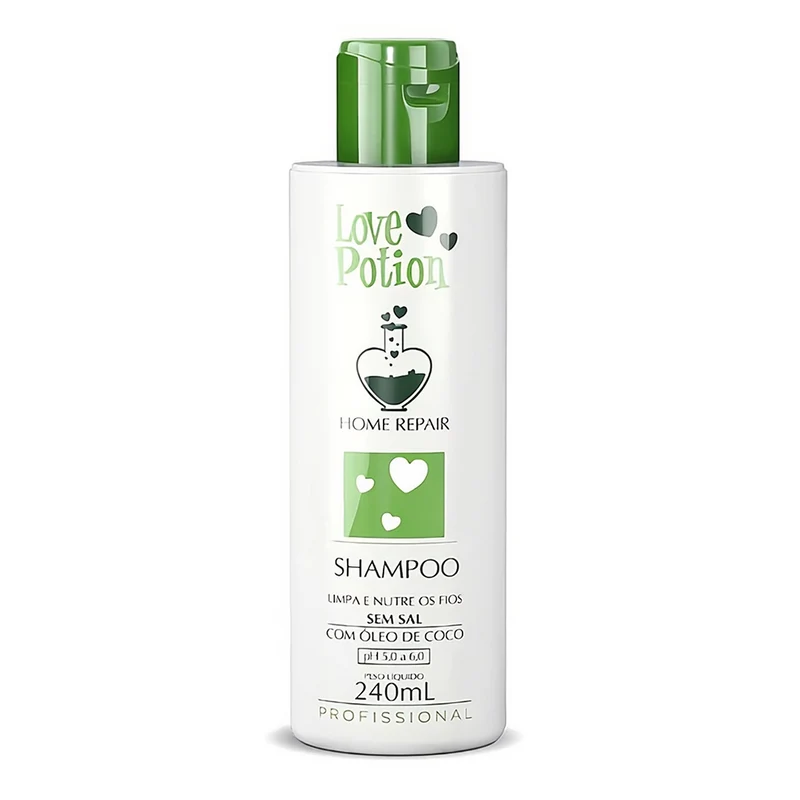 Love Potion, Oleo de Coco, Shampoing nettoyant en profondeur pour cheveux, 250 ml