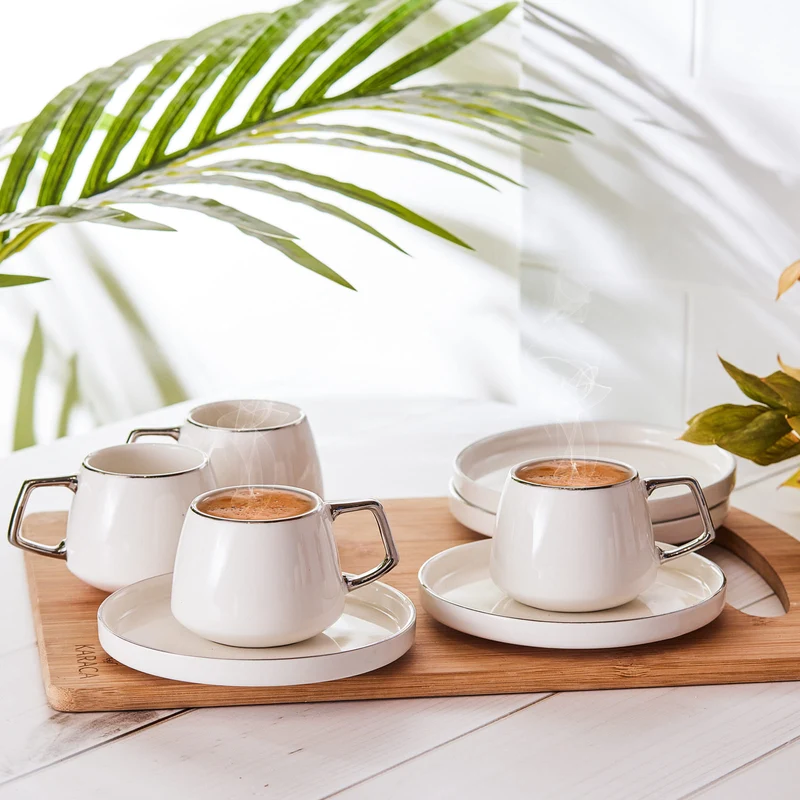 KARACA SATURN PLATIN Tasses à café 12 pièces 6 personnes