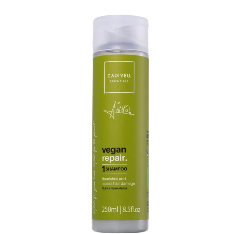 Cadiveu, Vegan Repair by Anitta Step 1, Shampoing nettoyant en profondeur pour cheveux, 250 ml