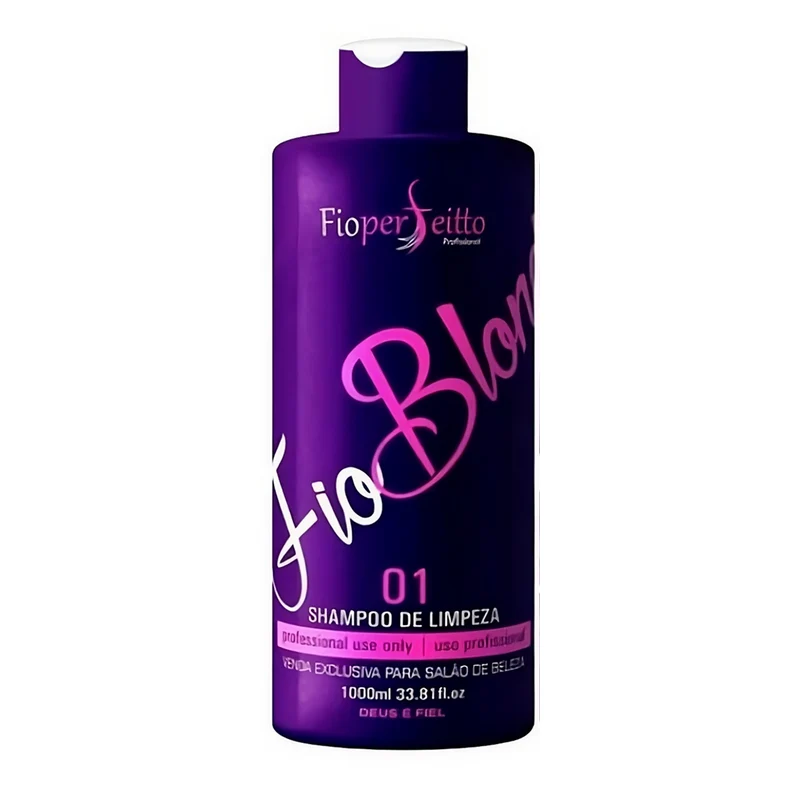 Fio Perfeito, Matizador Fioblond Step 1, Shampooing nettoyant en profondeur pour cheveux, 1L