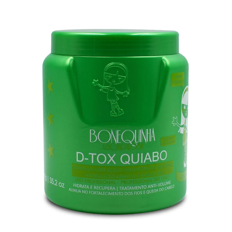 Bonequinha Escandalosa, D-Tox Quiabo, masque capillaire pour cheveux, 1kg