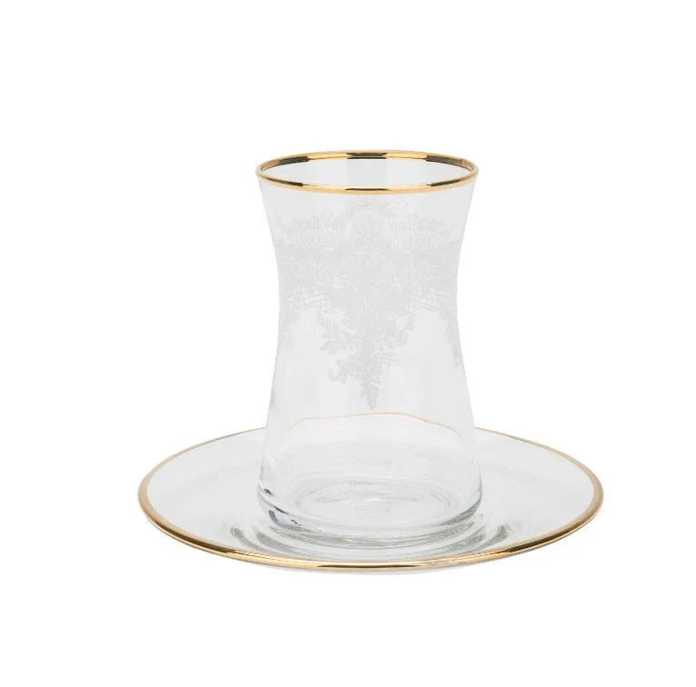KARACA LACE GOLD Set verres à thé 12 pièces 6 personnes