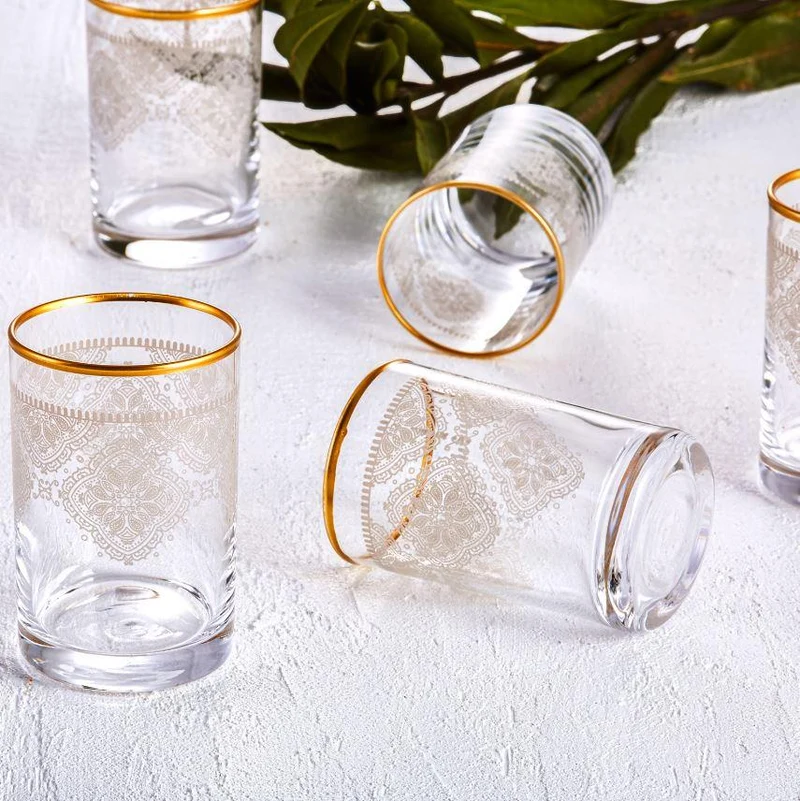 KARACA MIRA Set de 6 petits verres gold
