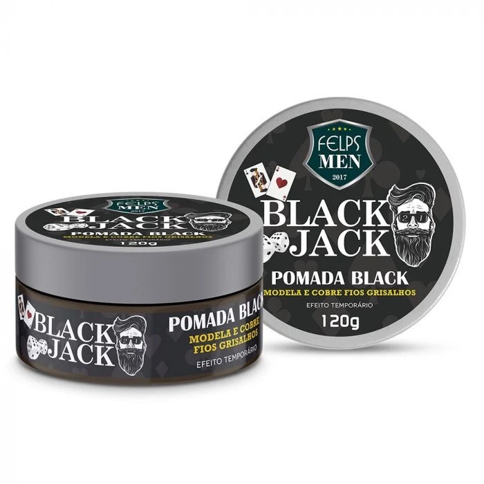 Felps, Black Jack Pomada Black Efeito Temporário, Huile de finition pour cheveux, 120g