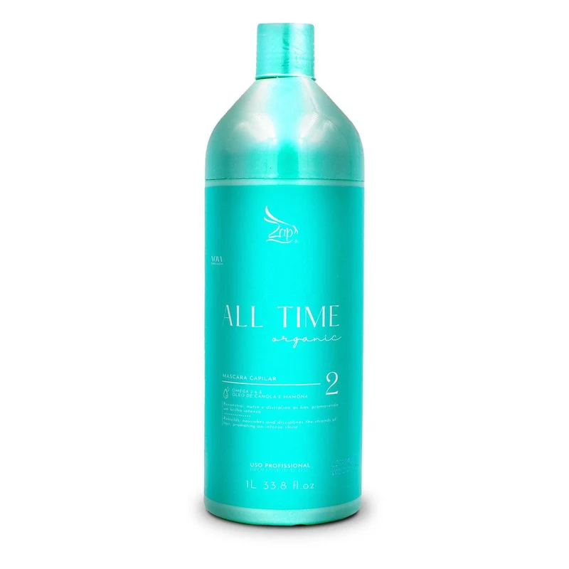 Zap Cosmeticos, All Time Organic, Après-shampoing réparateur pour cheveux 2, 1 L/33.8 fl.oz