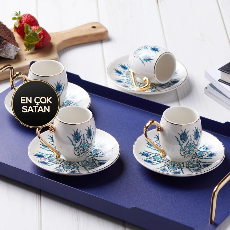 KARACA IZNIK Set tasses à café 12 pièces 6 personnes