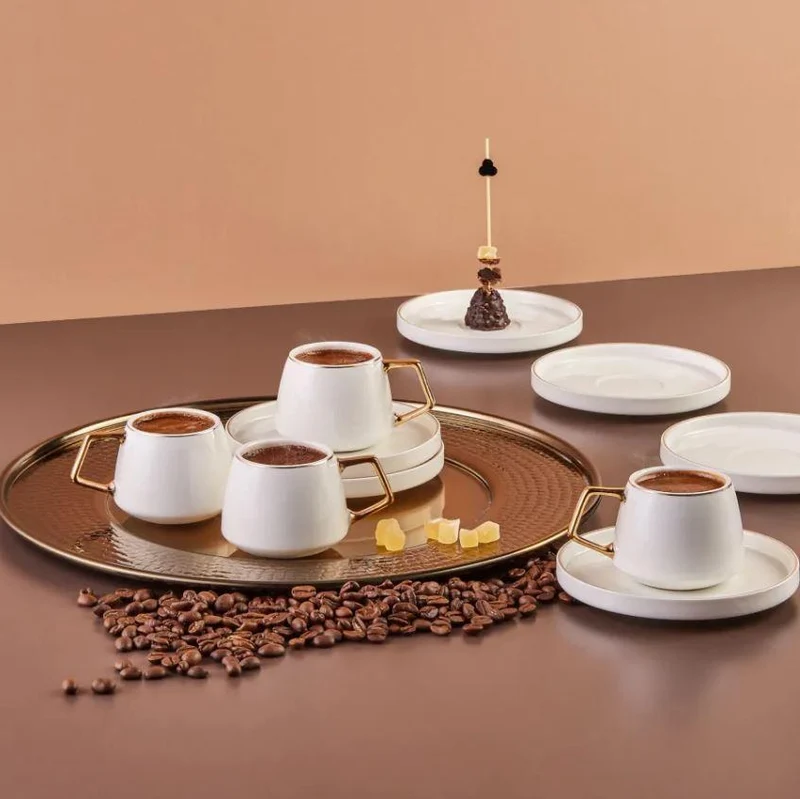 KARACA SATURN GOLD Tasses à café 12 pièces 6 personnes