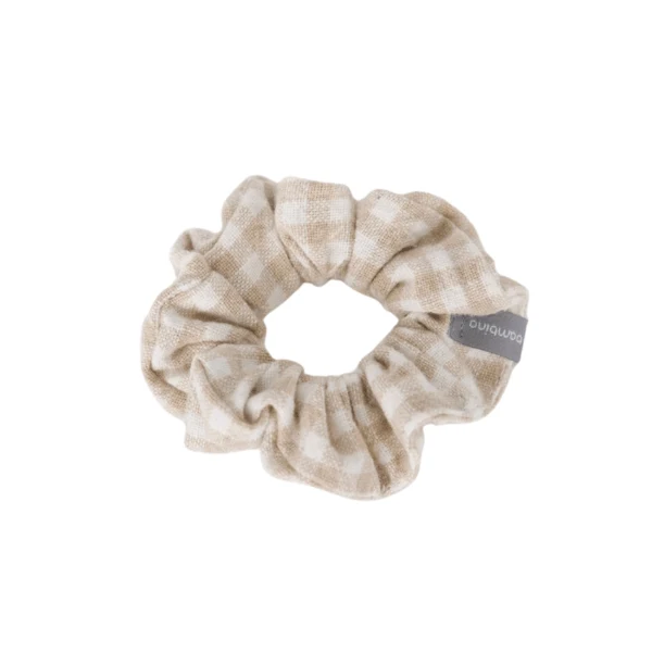 Chouchou format mini Carotté Beige