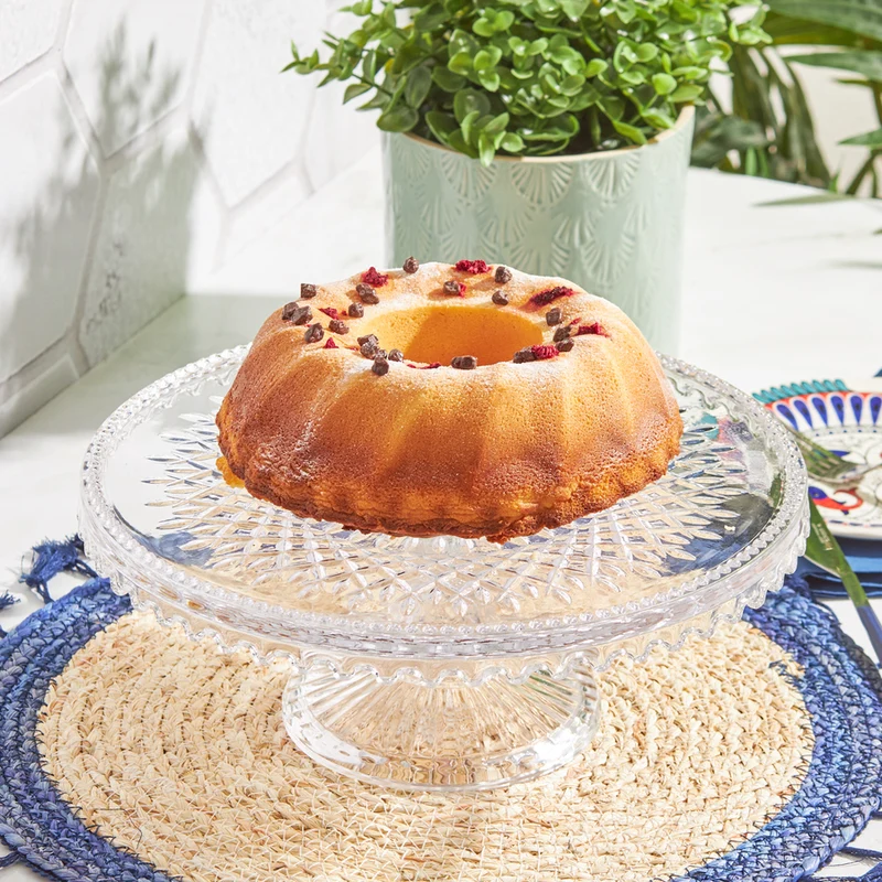 KARACA CRYSTAL Présentoir à gâteau en verre 28 x 11 cm