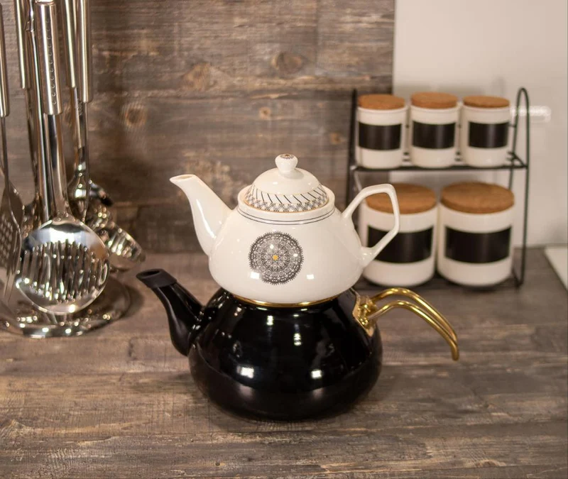 KARACA ANAFOR Théière porcelaine et émail