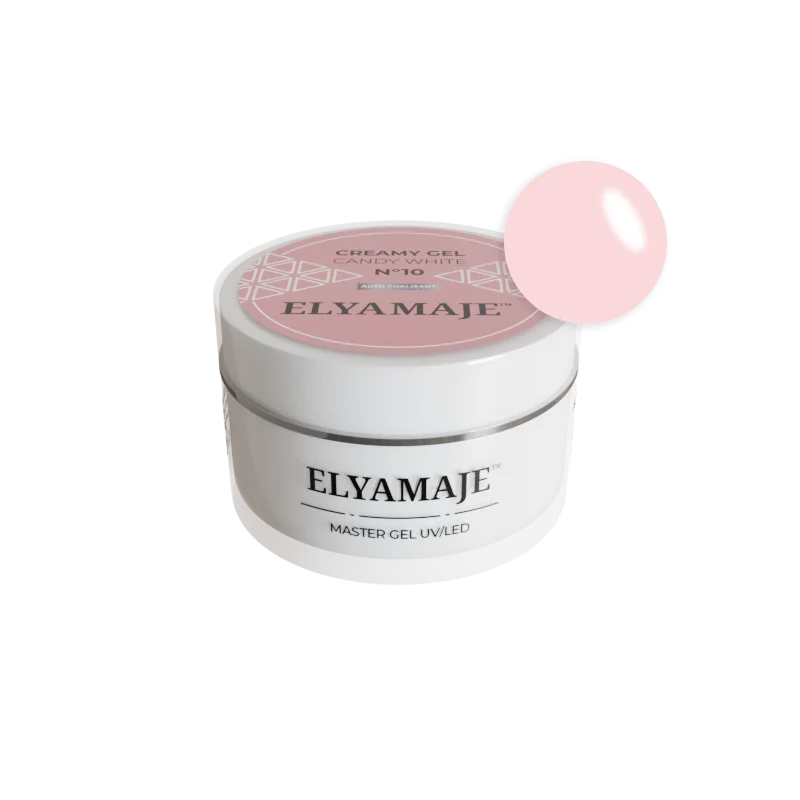 Candy White n° 10 – Gel de construction – Creamy Gel UV LED – ElyaMaje 50ML