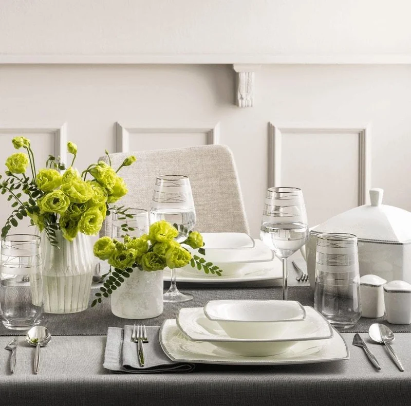 KARACA FINE PEARL NEKLUS Service de table 62 pièces 12 personnes