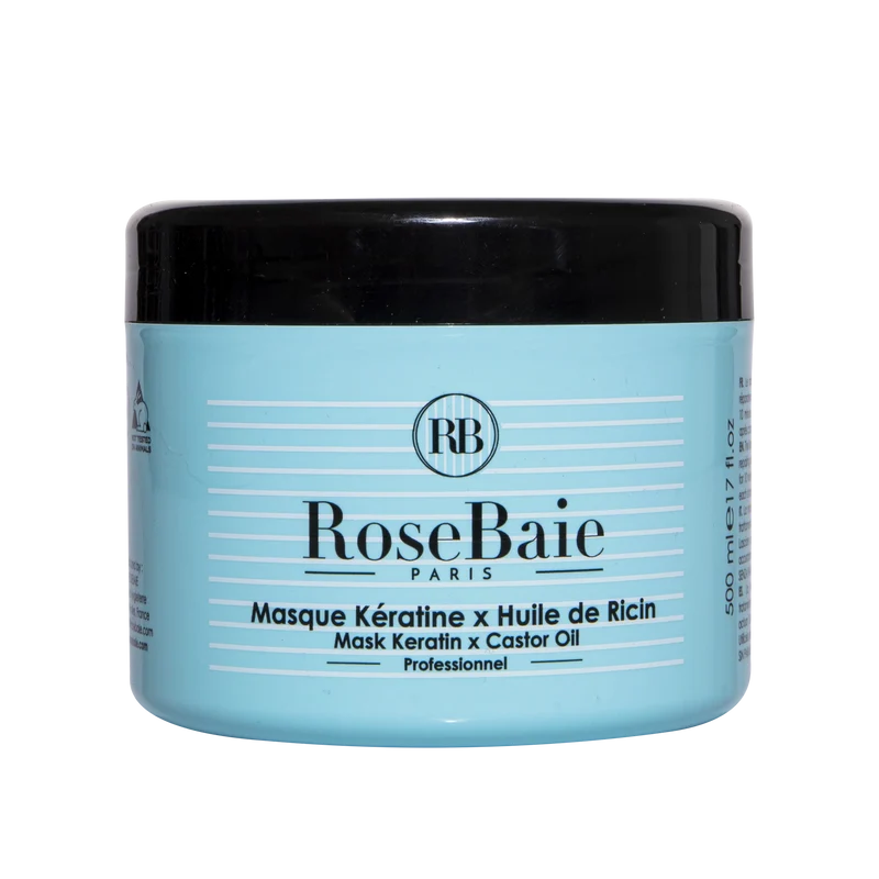 Lot de 6 masque 500ml keratin et huile de ricin RoseBaie