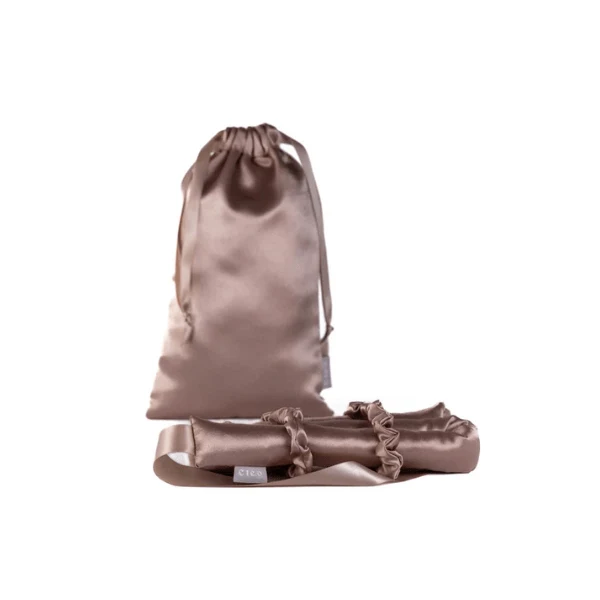 Ensemble de boucles en satin - Taupe sable